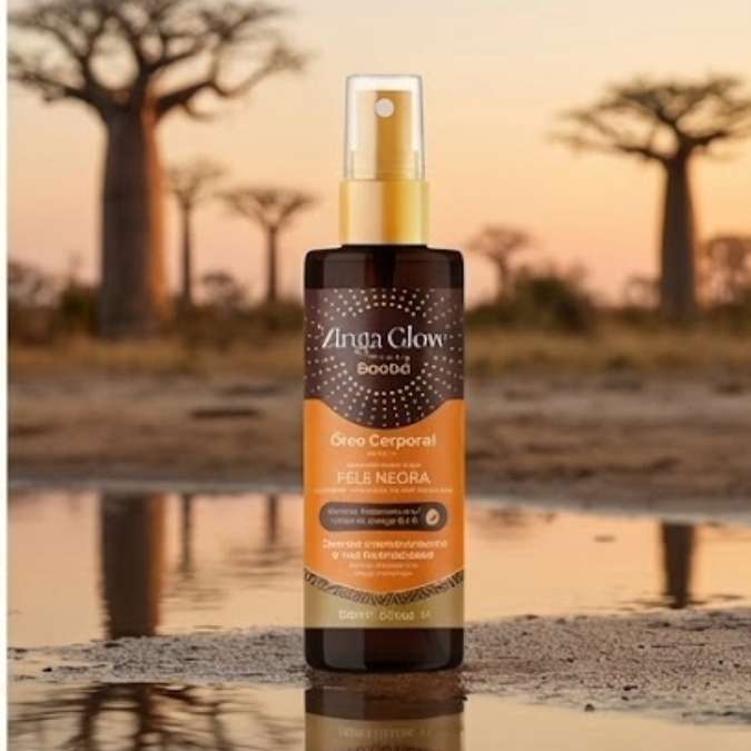 Óleo Corporal de Baobá PELE NEGRA - ZINGA Glow 150ml (Suaviza a Pele Seca) Parafina Bronze Arpoador
