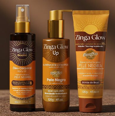 Acelerador de Bronzeado PELES NEGRAS - ZINGA Glow  120g (Bronzeado Ultrarrápido) Parafina Bronze Arpoador